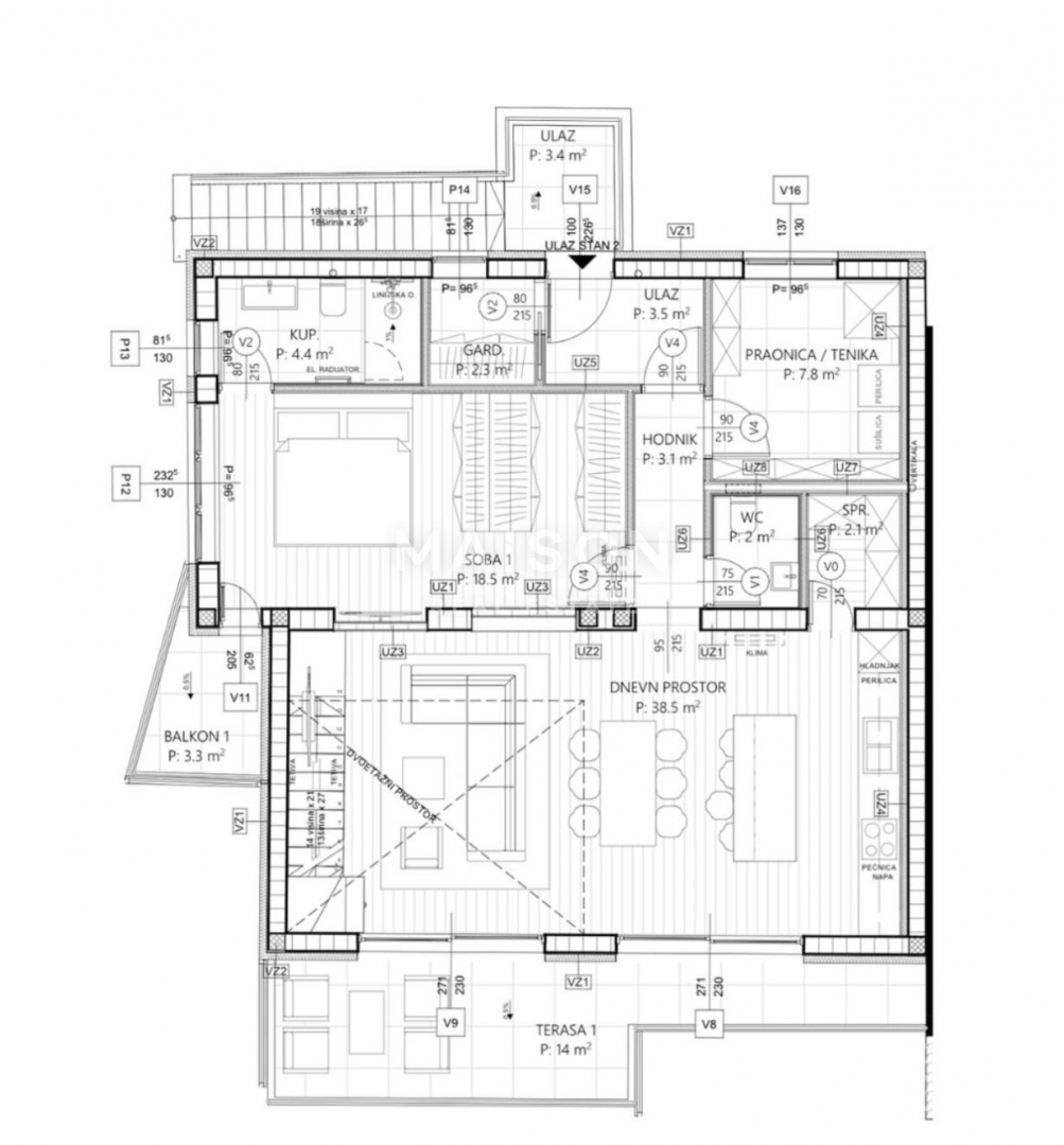 Appartamento Trsat, Rijeka, 134,10m2