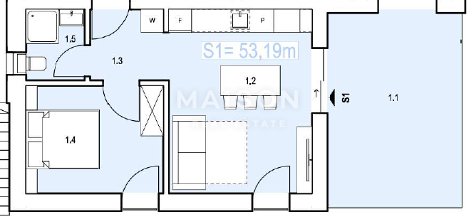 Appartamento Malinska, Malinska-Dubašnica, 53,19m2