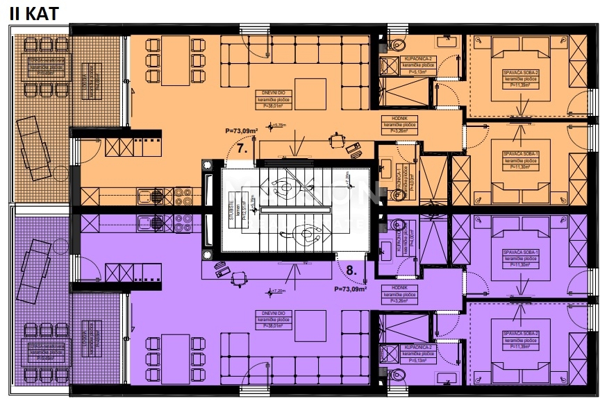 Appartamento Mandre, Kolan, 87,35m2
