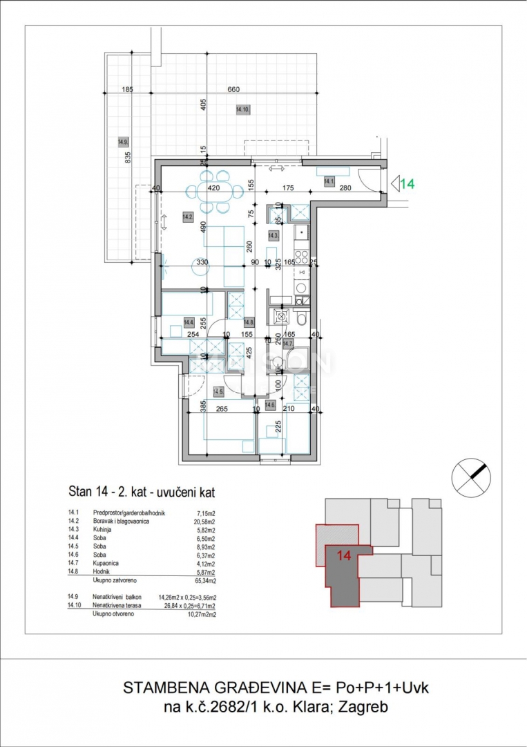 Appartamento Sveta Klara, Novi Zagreb - Zapad, 75,61m2