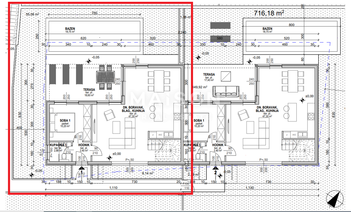 Malinska, casa bifamiliare con piscina