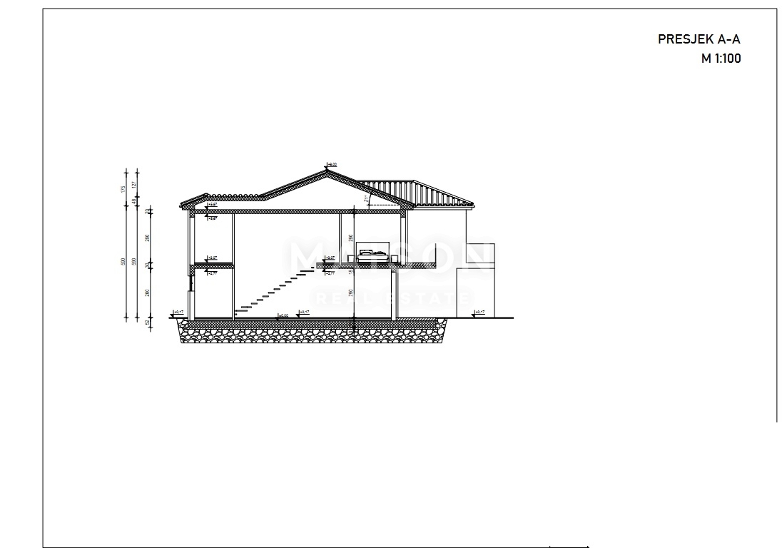 Malinska, terreno edificabile con progetto concettuale per una casa bifamiliare