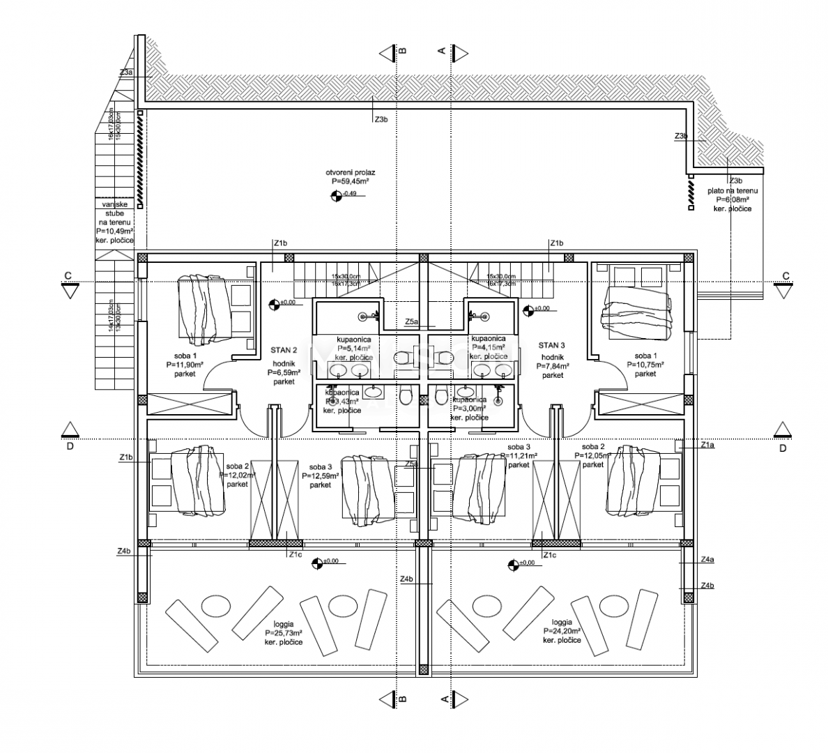 Appartamento Drage, Pakoštane, 102m2