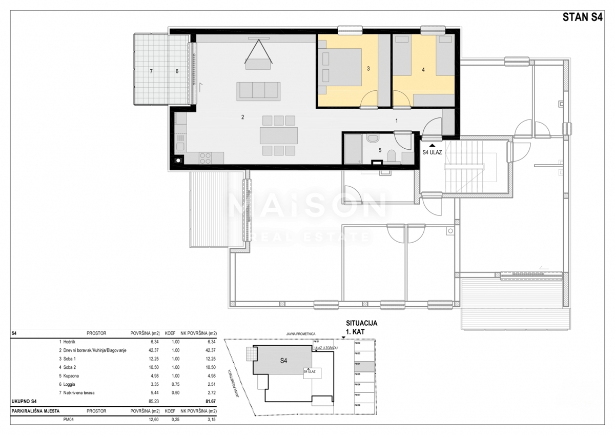 Appartamento Mandre, Kolan, 81,67m2