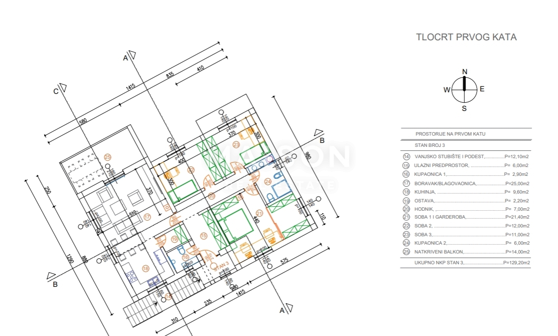 Appartamento Žegoti, Kastav, 72,88m2
