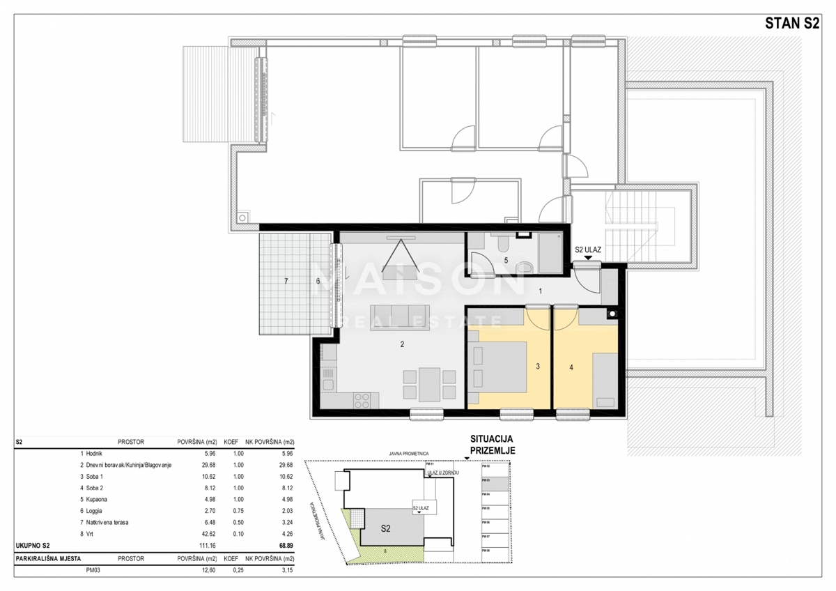Appartamento Mandre, Kolan, 68,89m2