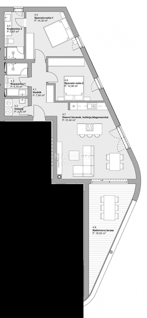 Appartamento Vodice, 81,21m2