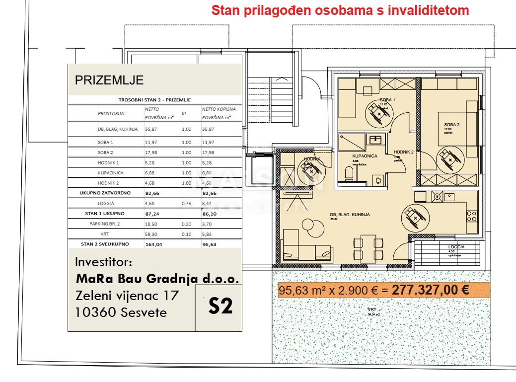 Appartamento Sesvetski Kraljevec, Sesvete, 80,55m2