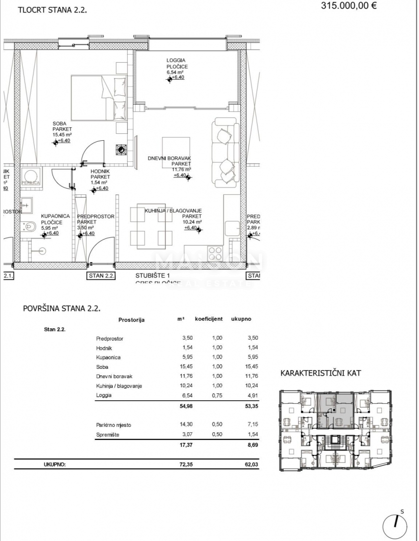 Appartamento Cres, 73,35m2
