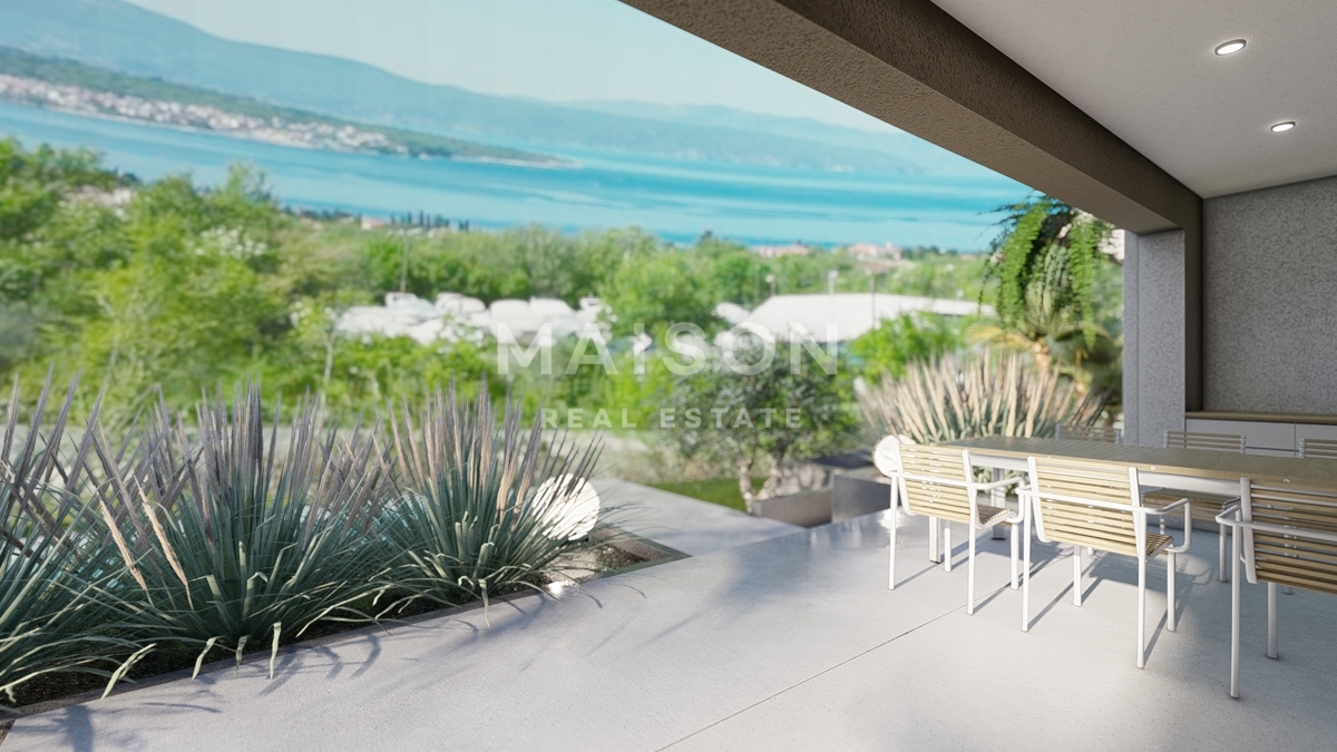 Isola di Krk, Malinska, villa di lusso all'interno di un resort con vista mare