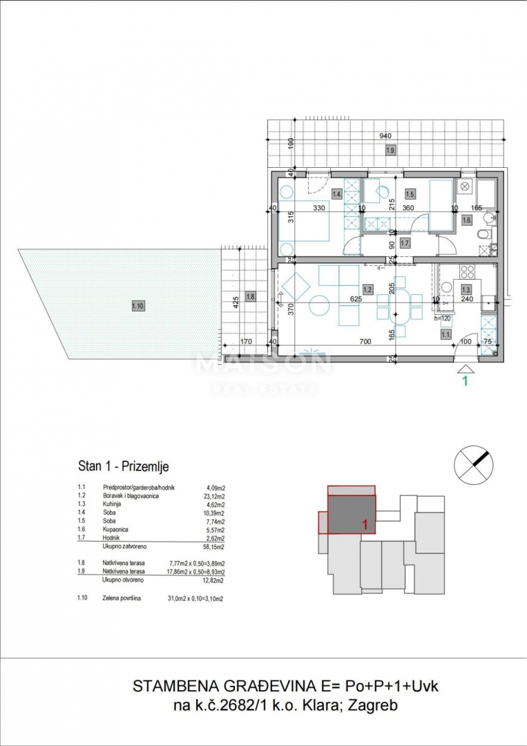 Appartamento Sveta Klara, Novi Zagreb - Zapad, 74,07m2