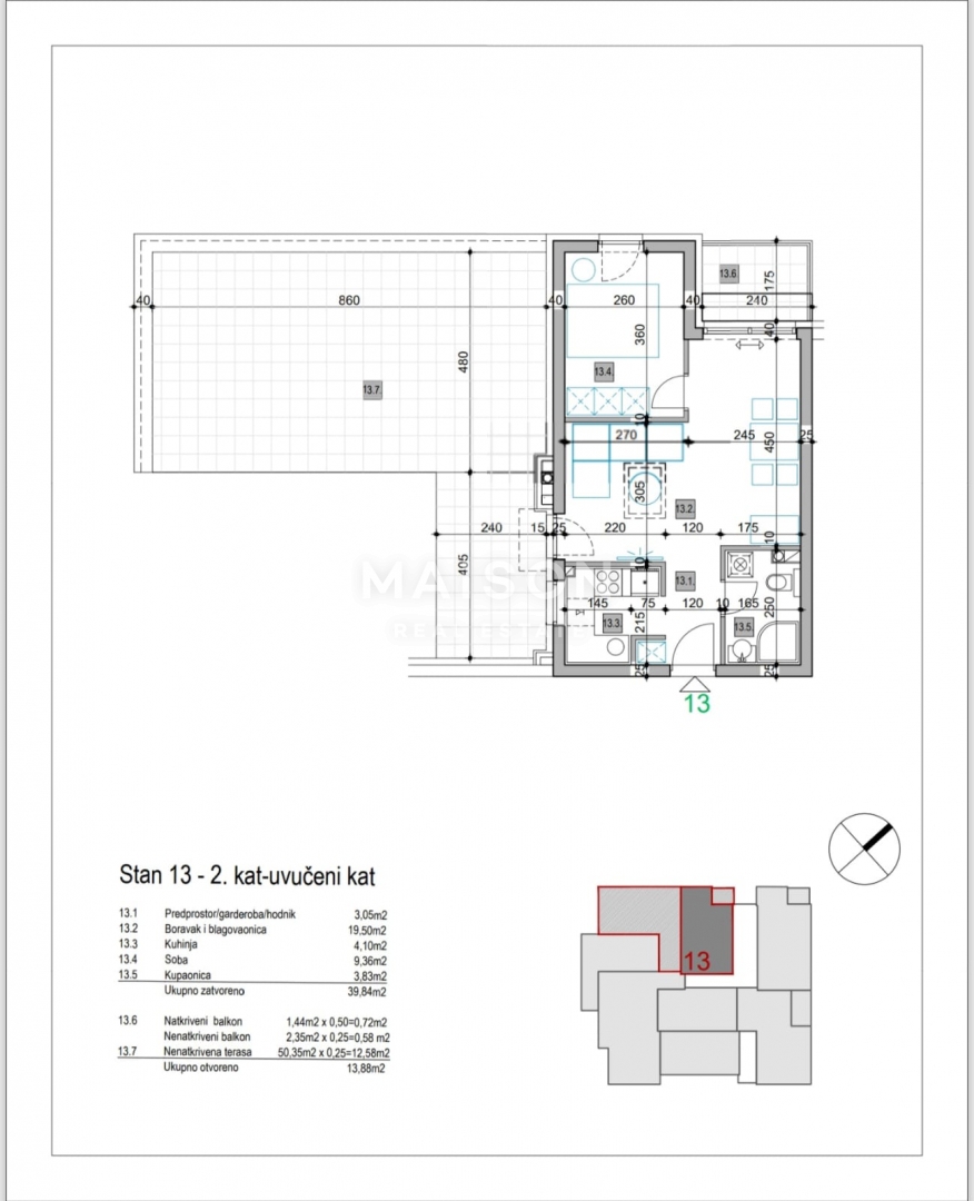 Appartamento Sveta Klara, Novi Zagreb - Zapad, 53,72m2