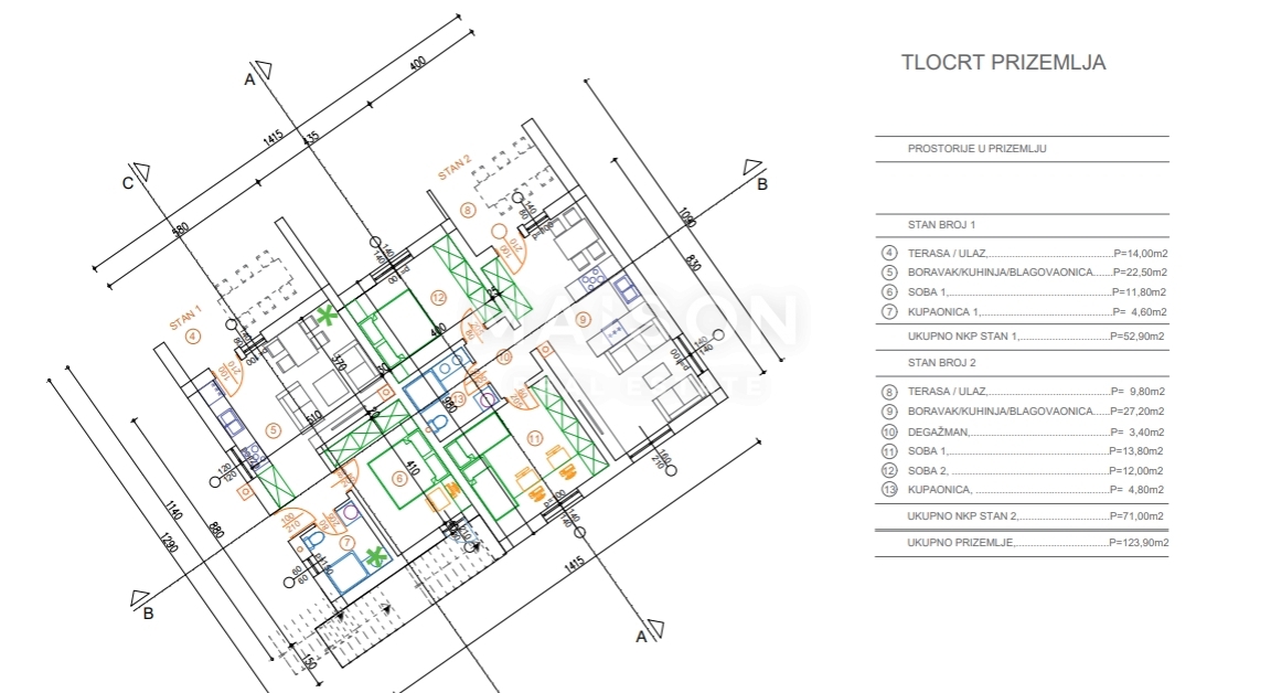 Appartamento Žegoti, Kastav, 72,88m2