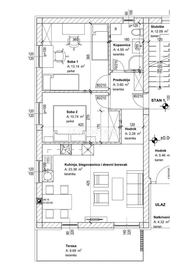Appartamento Marčelji, Viškovo, 67,41m2