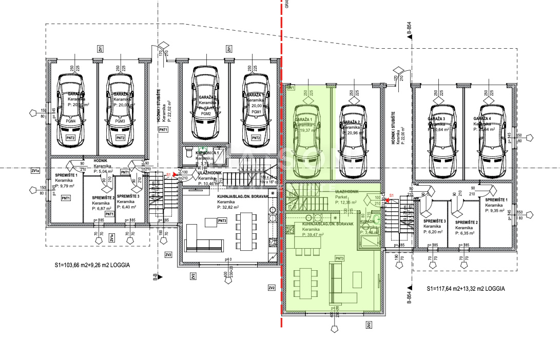 Urbane Vile Kurilovec, Stan S1 B, 130,59 m2, 3S+DB