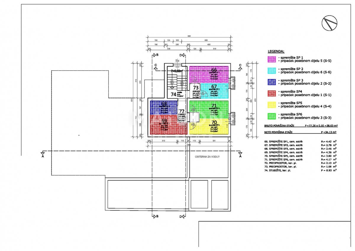 Appartamento Mandre, Kolan, 146,71m2
