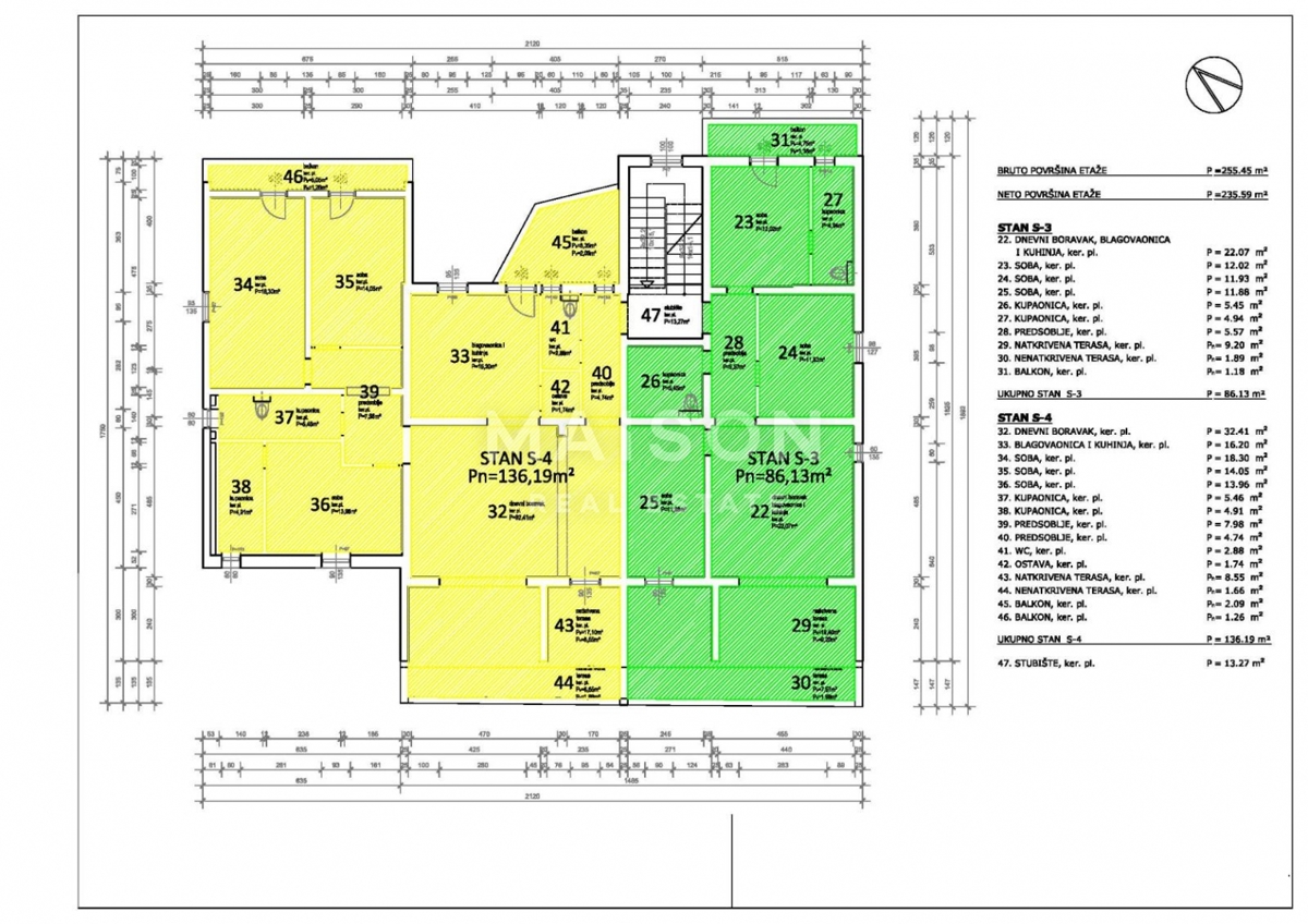 Appartamento Mandre, Kolan, 146,71m2