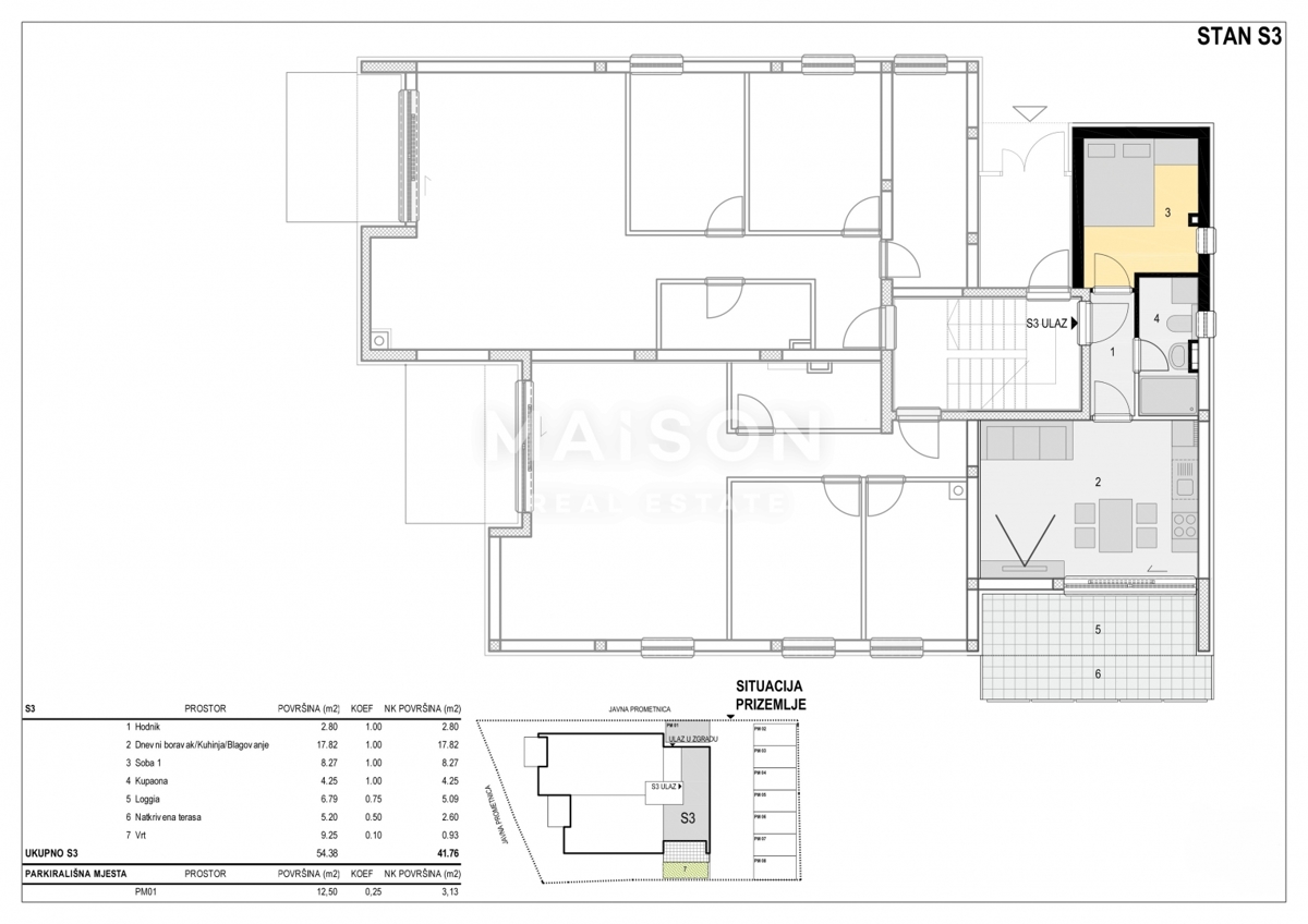 Appartamento Mandre, Kolan, 41,76m2
