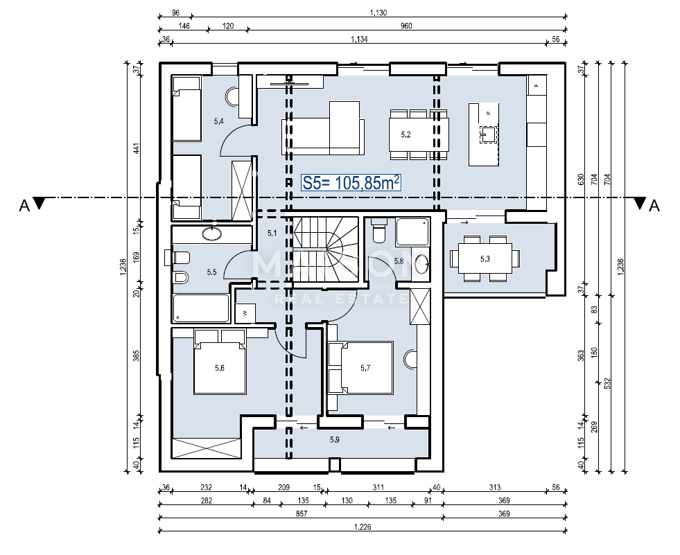 Appartamento Malinska, Malinska-Dubašnica, 53,19m2