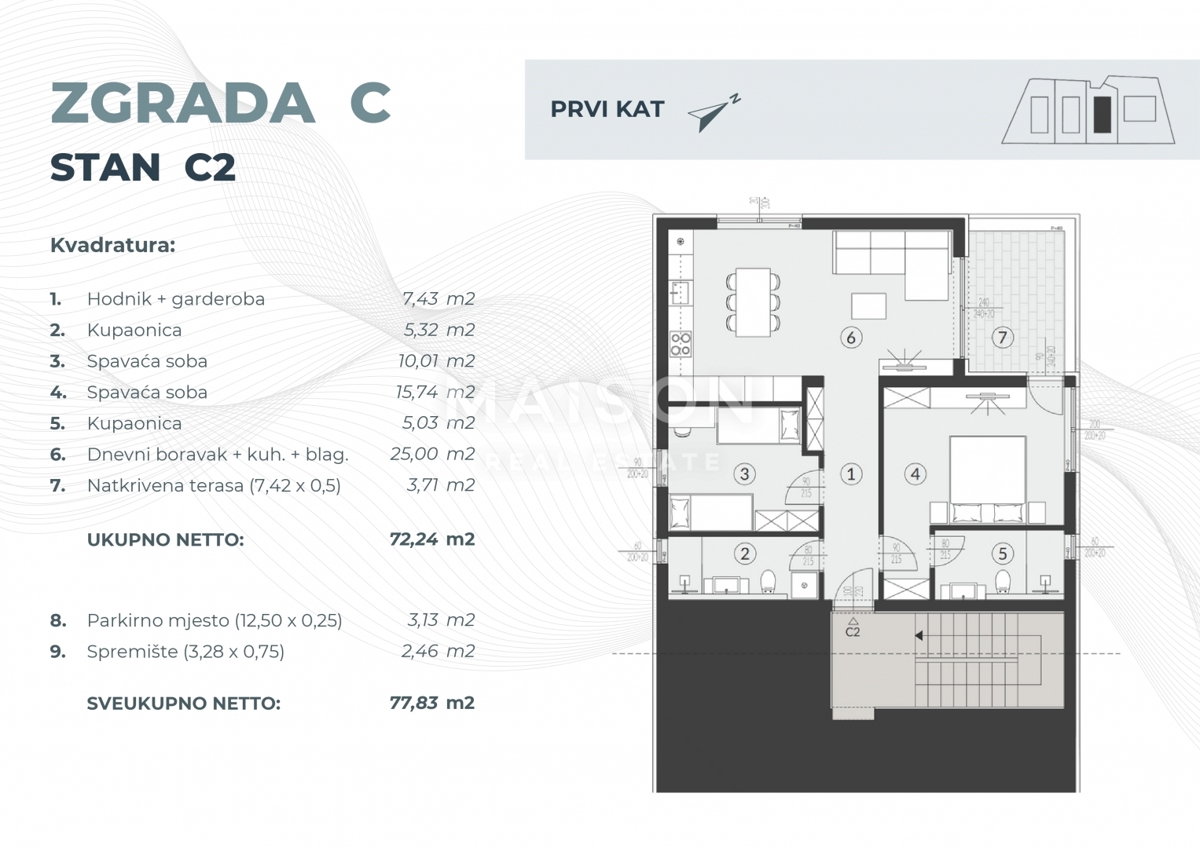 Appartamento Fažana, 54,08m2