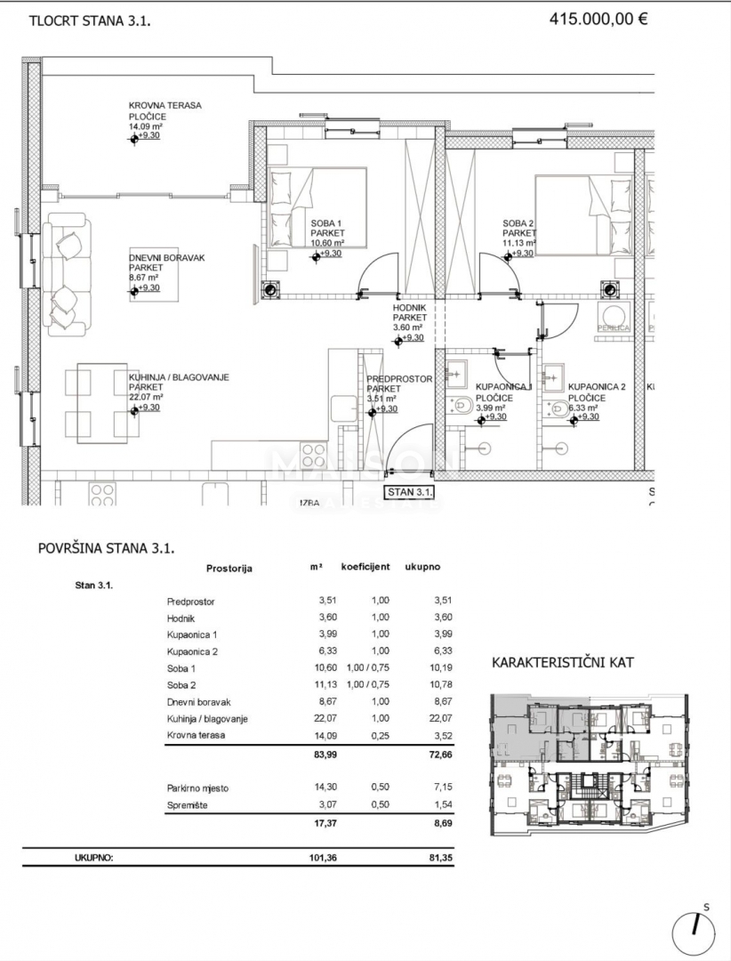 Appartamento Cres, 101,36m2