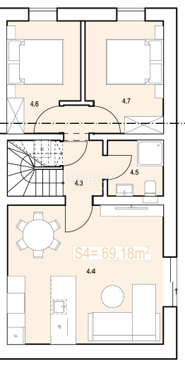 Appartamento Malinska, Malinska-Dubašnica, 53,19m2