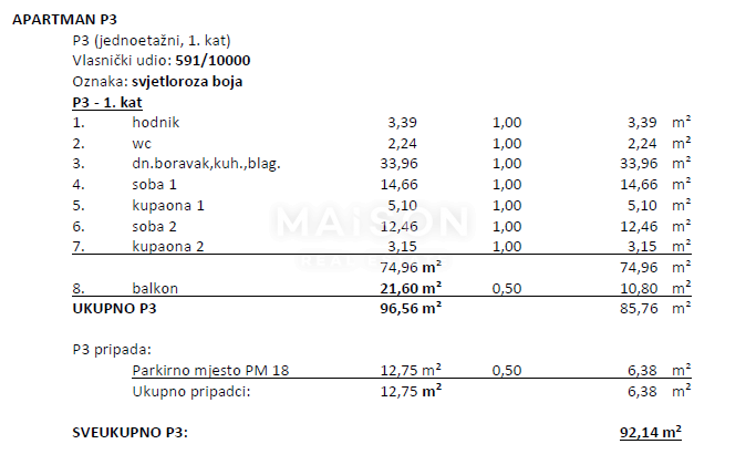 Appartamento Opatija - Centar, Opatija, 96,56m2