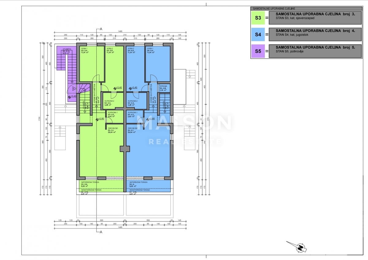 Appartamento Mandre, Kolan, 99,51m2