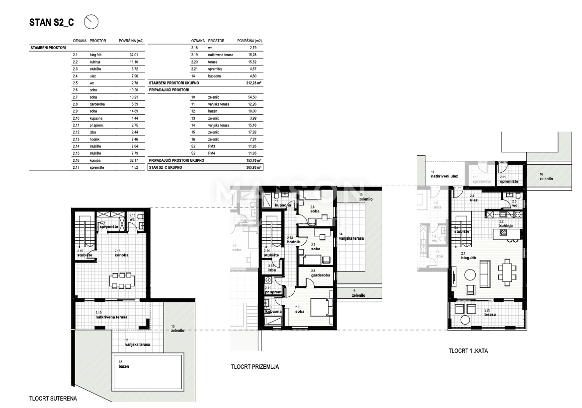 Kostrena, appartamento trilocale con piscina e giardino curato