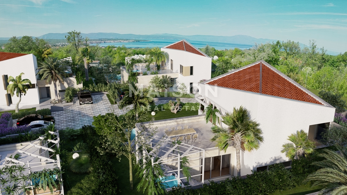 Isola di Krk, Malinska, villa di lusso all'interno di un resort con vista mare