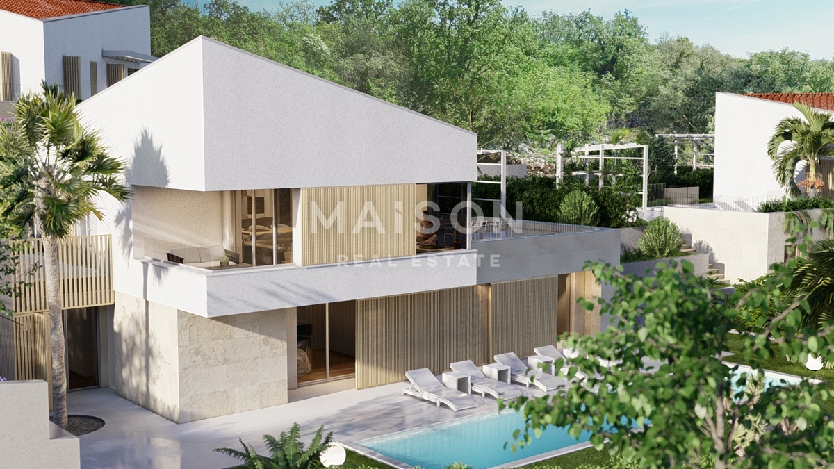 Isola di Krk, Malinska, villa di lusso all'interno di un resort con vista mare