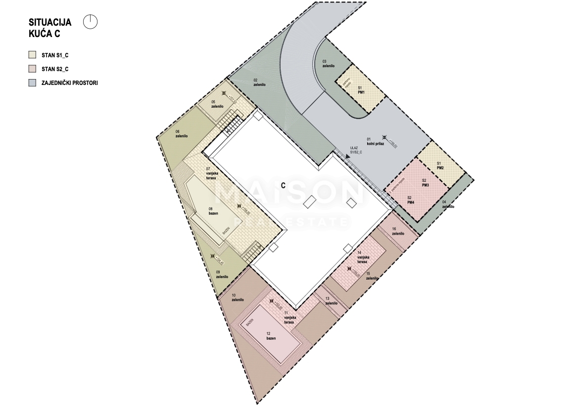 Kostrena, appartamento trilocale con un bellissimo giardino e piscina