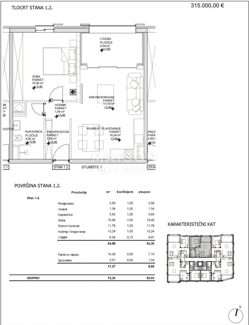 Appartamento Cres, 72,35m2