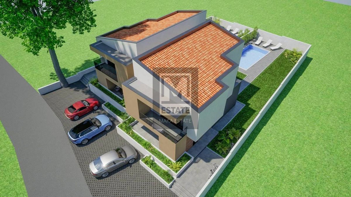 Parenzo, dintorni, lussuoso duplex moderno con piscina!