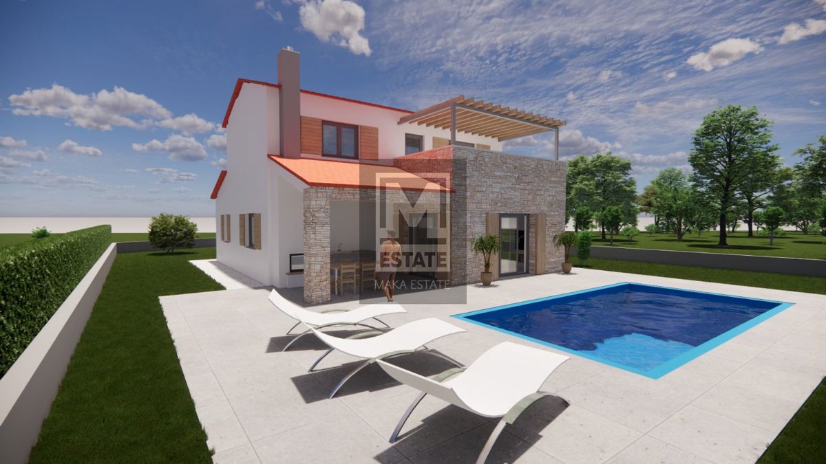 Parenzo, Kaštelir-Tadini, 2 Terreno edificabile con permesso di costruire per due case e terreno agricolo!!