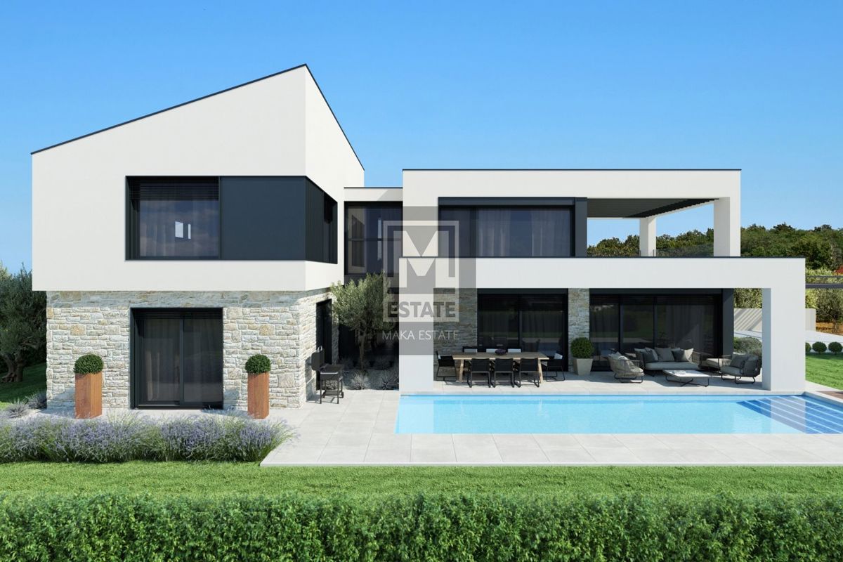 Parenzo, dintorni, lussuosa villa moderna con vista mare!