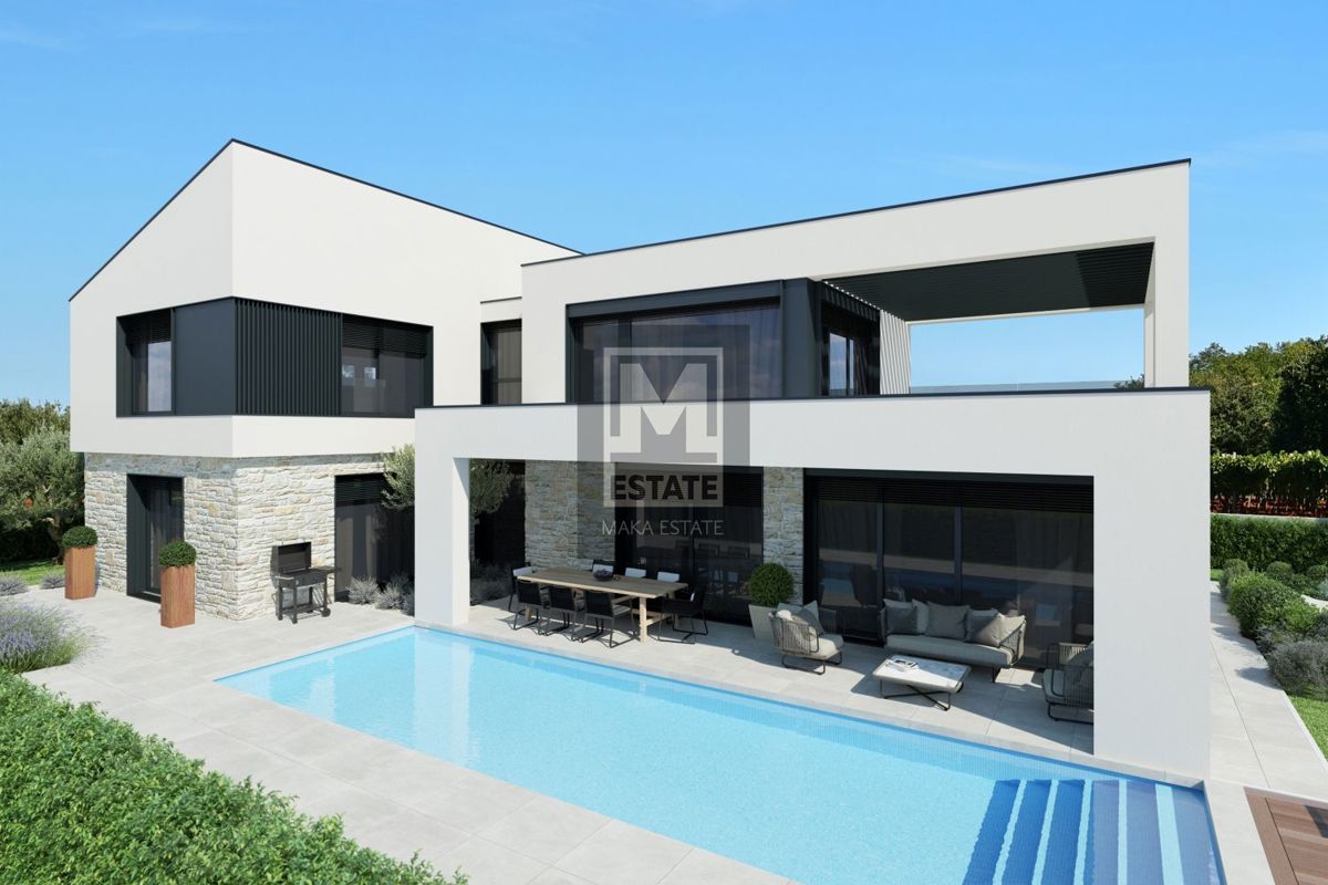 Parenzo, dintorni, lussuosa villa moderna con vista mare!