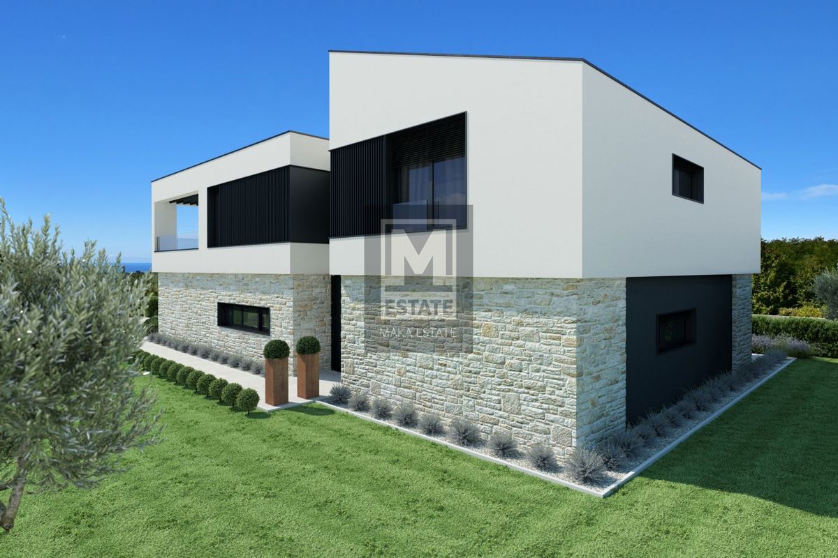 Parenzo, dintorni, lussuosa villa moderna con vista panoramica sul mare!