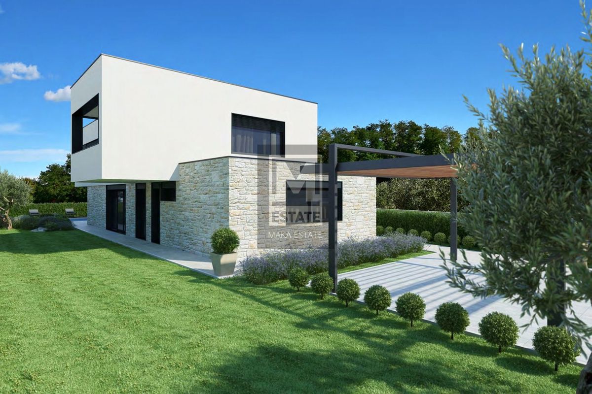 Parenzo, dintorni, lussuosa villa moderna con vista panoramica sul mare!