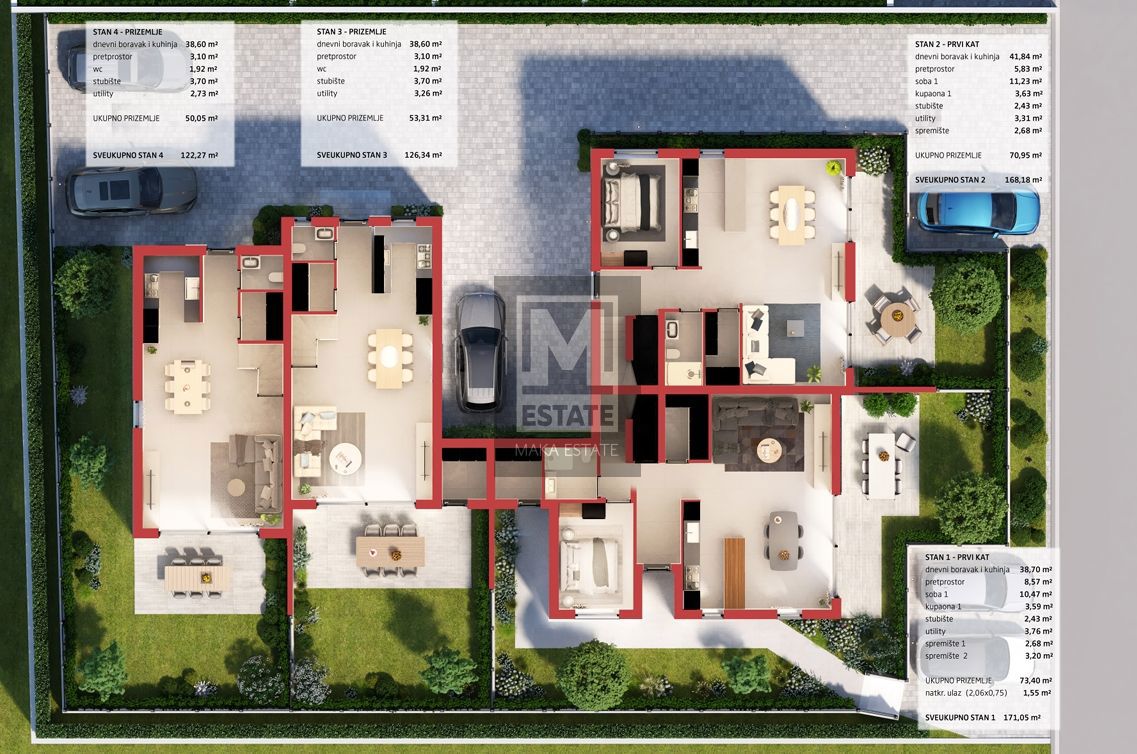 Parenzo, dintorni, moderna casa a schiera, a 2 km dal mare!