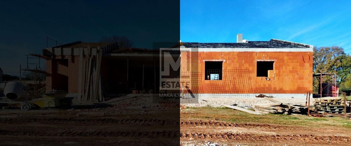 Parenzo, dintorni, moderna casa a un piano con piscina in fase di completamento!