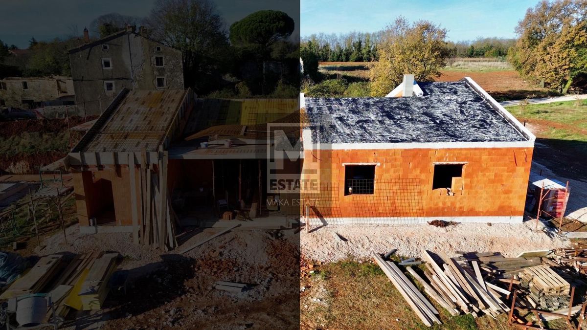 Parenzo, dintorni, moderna casa a un piano con piscina in fase di completamento!