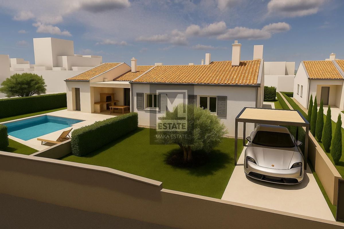 Parenzo, dintorni, casa al piano terra con piscina in costruzione!