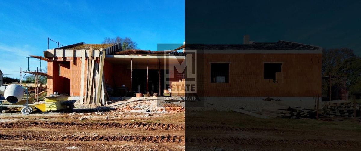 Parenzo, dintorni, moderna casa a un piano in fase di completamento, posizione interessante!