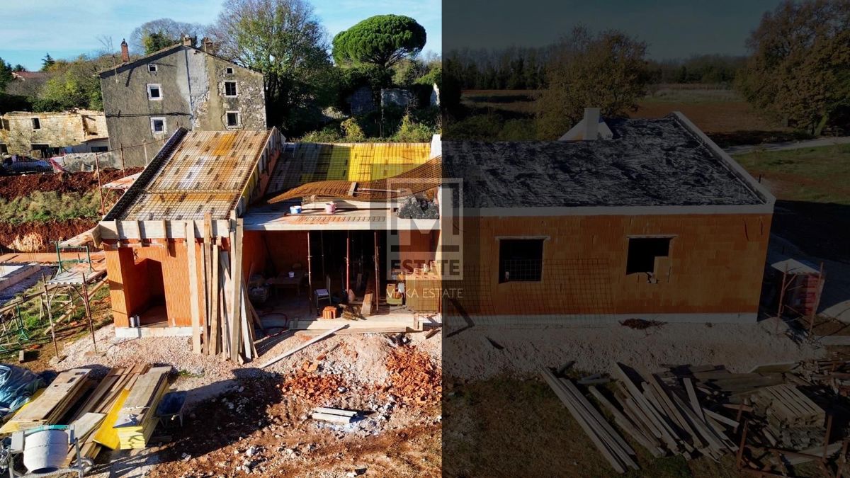 Parenzo, dintorni, moderna casa a un piano in fase di completamento, posizione interessante!