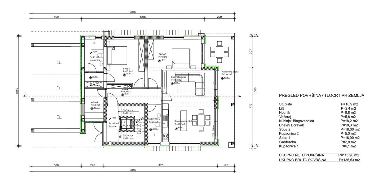 Appartamento Vrbnik, 113,20m2