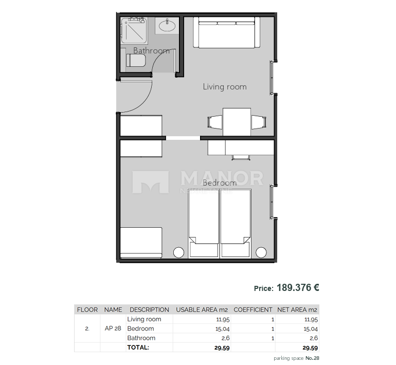 Appartamento Crikvenica, 23,03m2