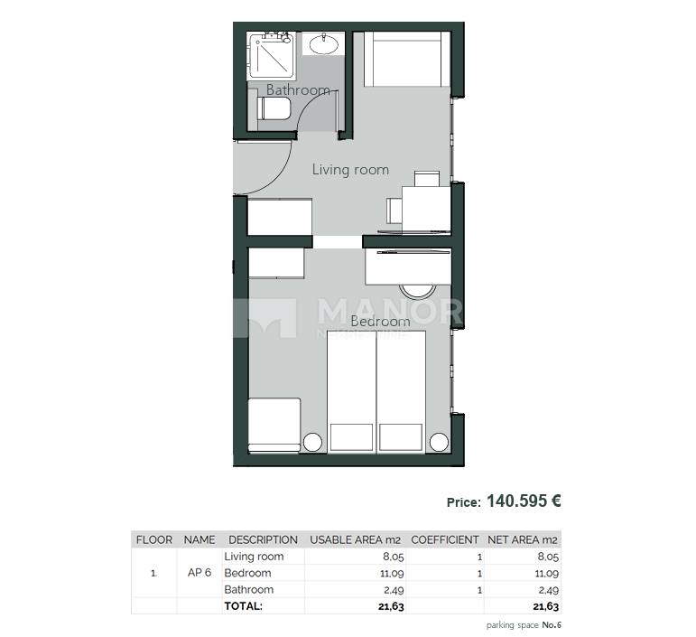 Appartamento Crikvenica, 23,03m2