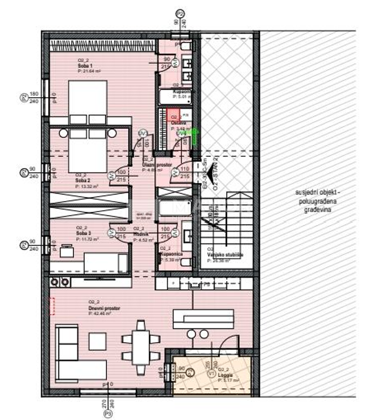 Appartamento Donja Vežica, Rijeka, 137m2