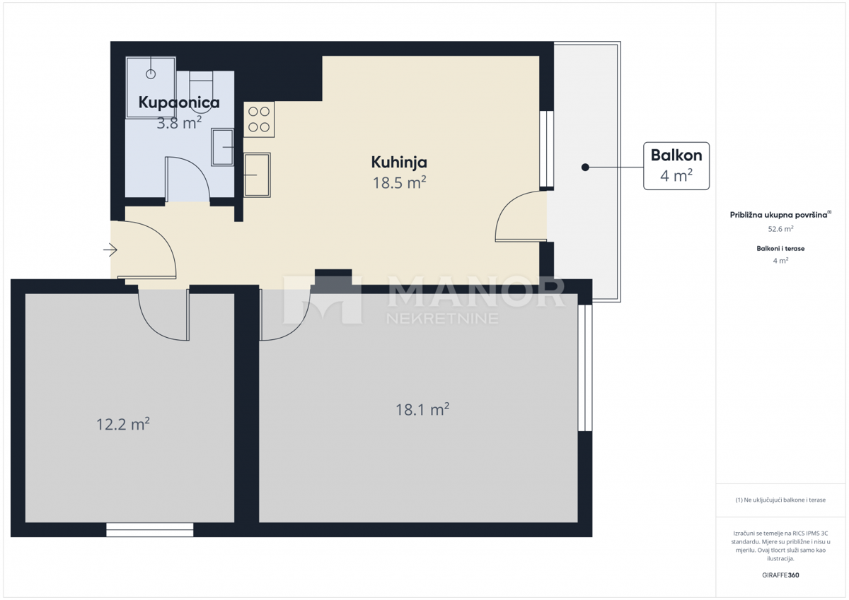 Appartamento Zamet, Rijeka, 55m2